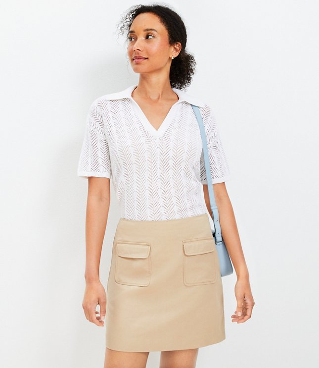 Petite Patch Pocket Mini Shift Skirt