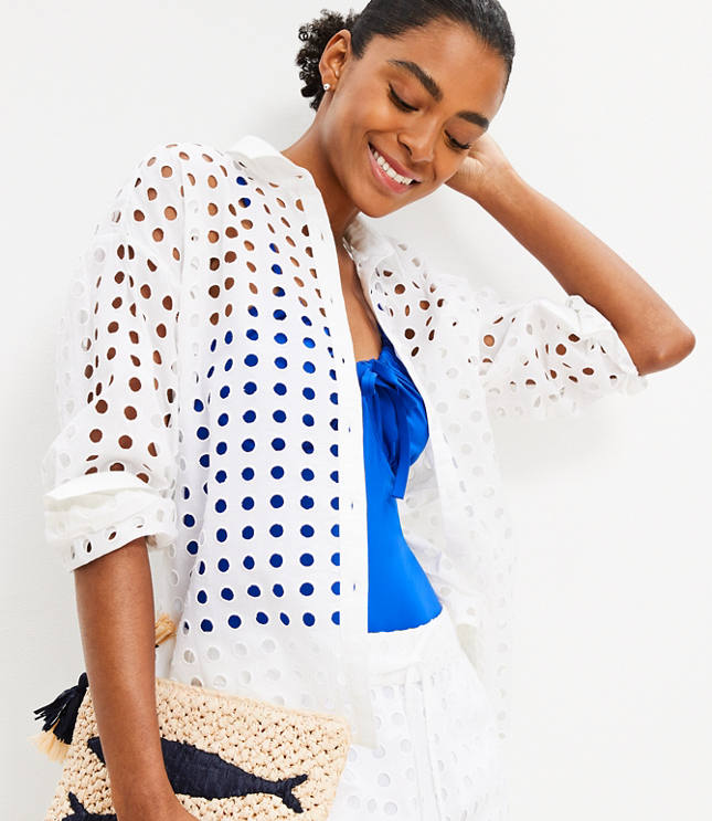 LOFT Beach Eyelet Shirt