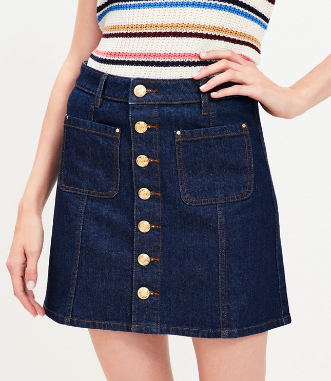 Petite Fresh Cut Denim Skirt in White