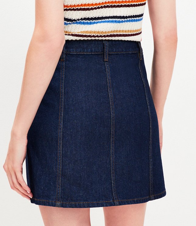 Patch Pocket Denim Mini Skirt Classic Rinse Wash