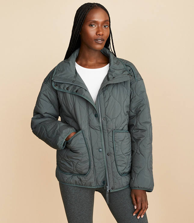 Grey quilted jacket best sale