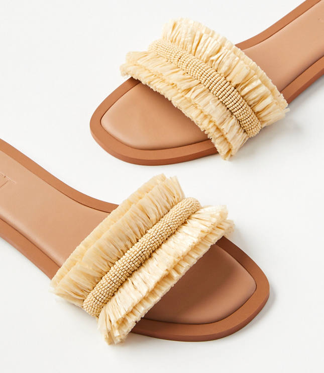 Beaded Raffia Sandals