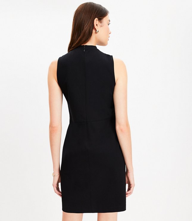 Seamed Ponte Mock Neck Dress