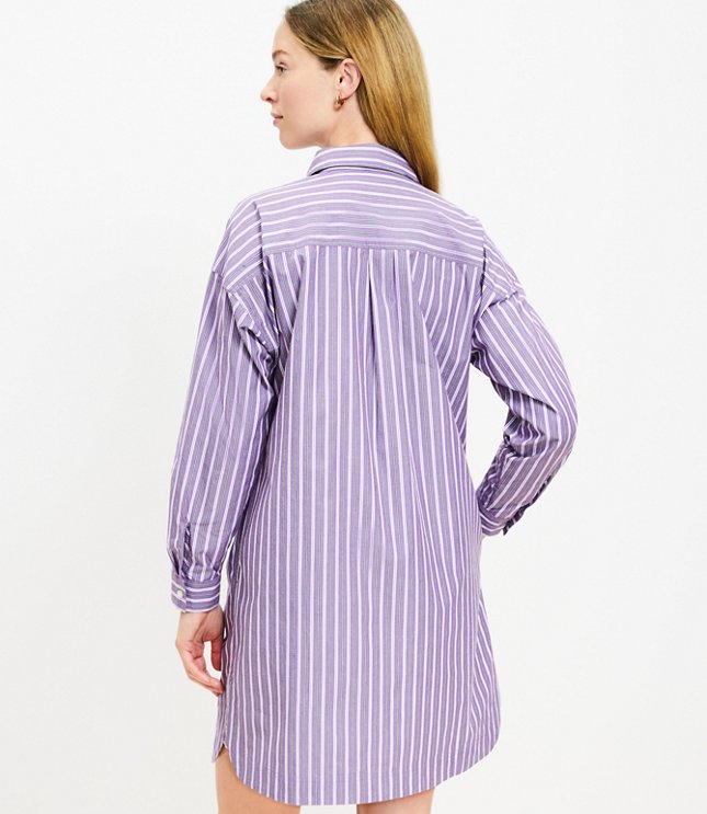 Striped Mini Pocket Shirtdress