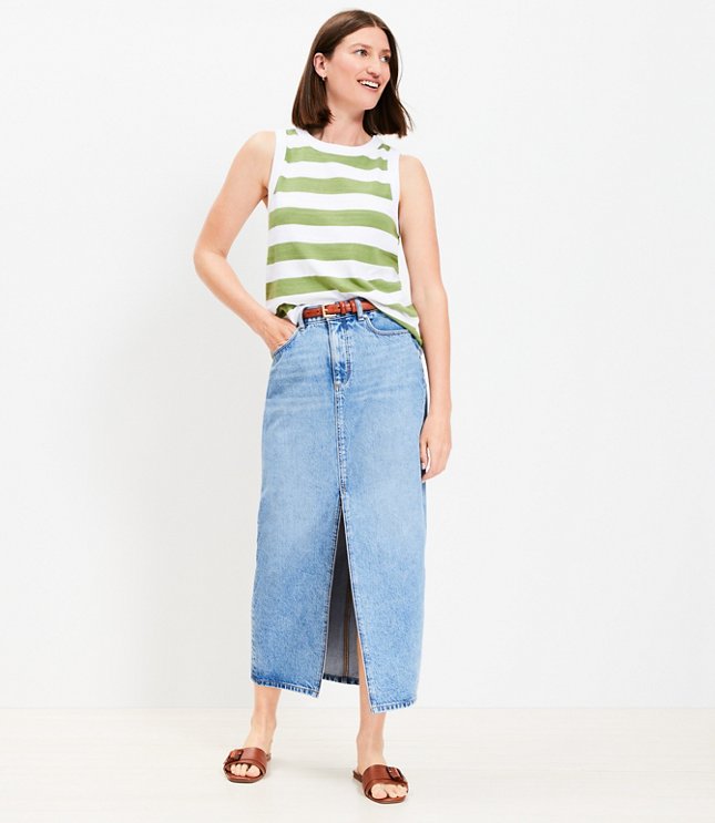 Fresh Cut Denim Skirt in White