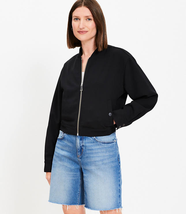 Petite Twill Drawstring Utility Jacket