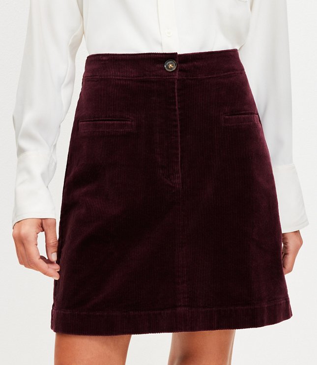 Corduroy Mini Pocket Skirt