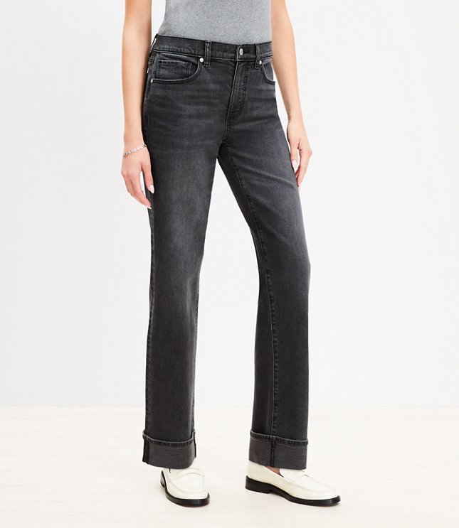 Slouchy Boyfriend Jeans in Washed Black Wash