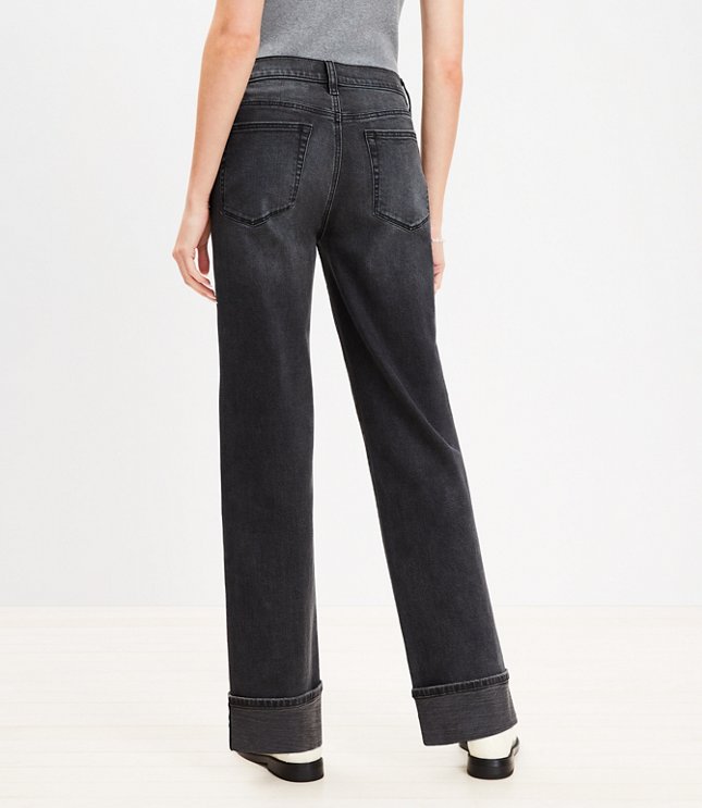 Slouchy Boyfriend Jeans Washed Black Wash