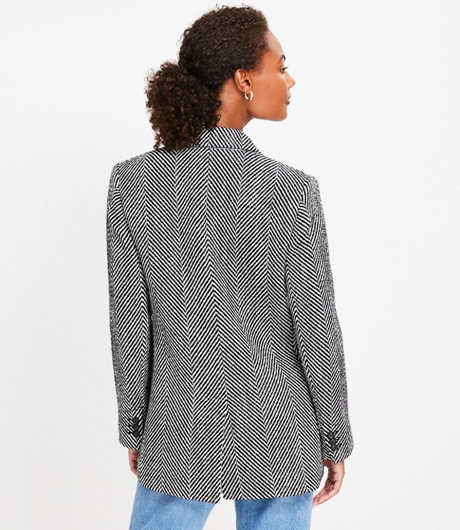 Herringbone Oversized Double Breasted Blazer