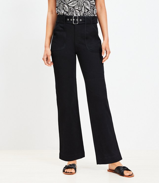 Petite Utility Straight Pants Twill