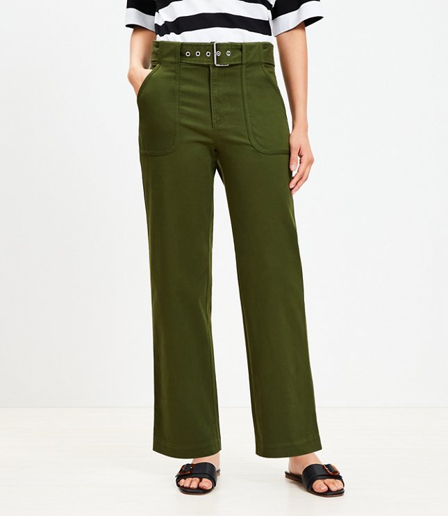 Petite Utility Straight Pants in Twill