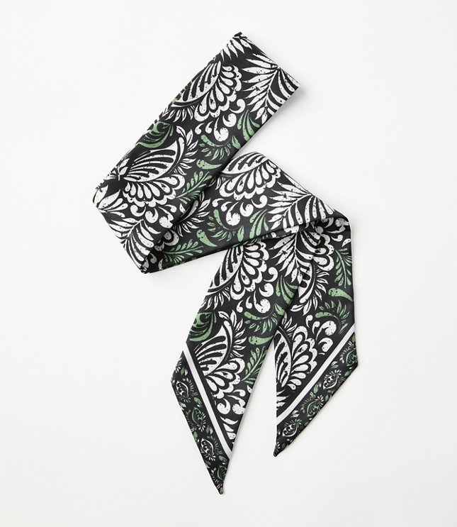 Ribbon Floral Scarf - Blue Multi