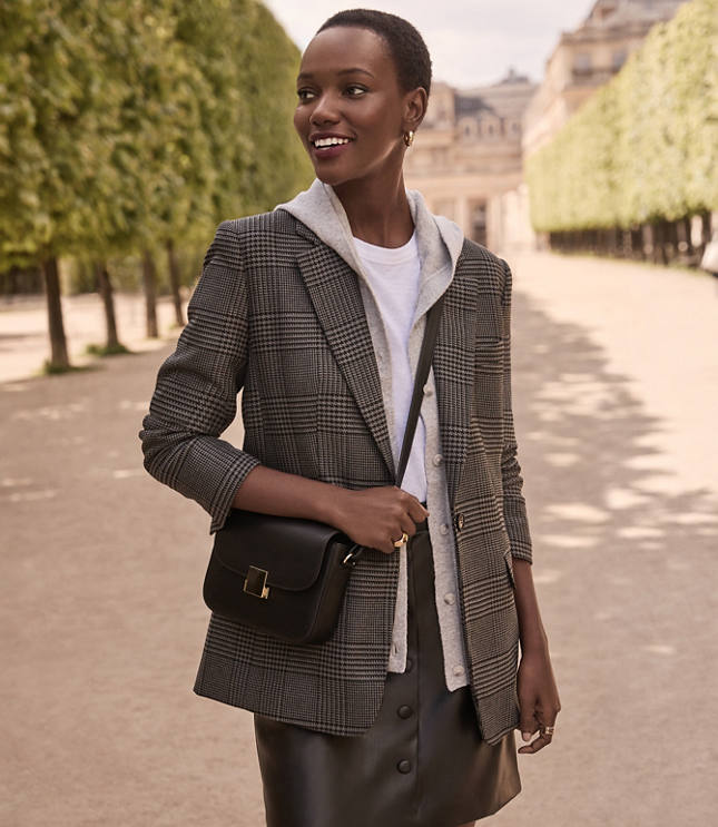 Oversized blazer plaid hotsell