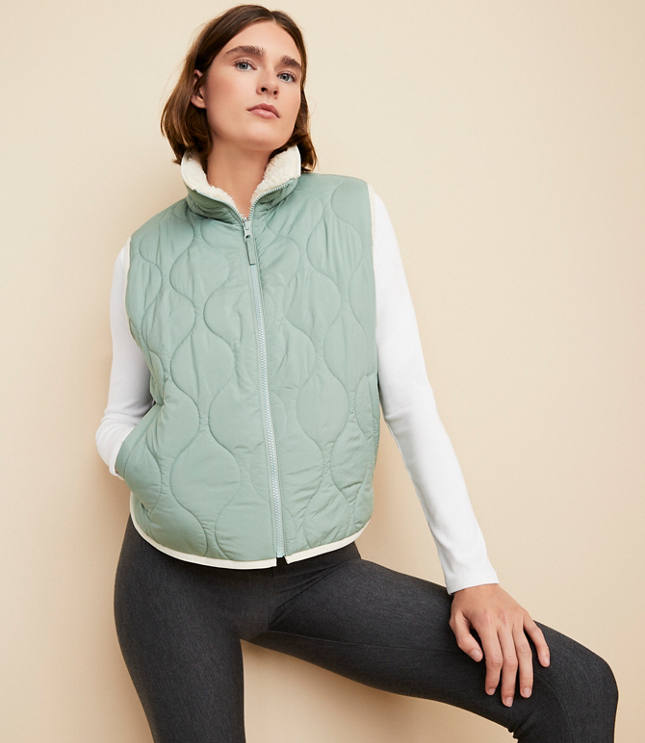 Lou & Grey Metallic Active Puffer Jacket