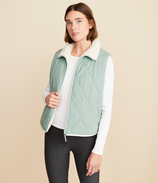 Lou & Grey Reversible Quilted Pocket Vest