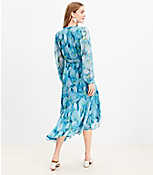 Shimmer Floral Ikat Ruffle Wrap Dress carousel Product Image 3