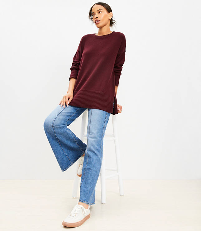 Modern Tunic Sweater - Deep Burgundy