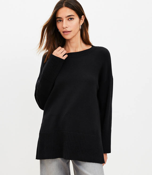 Modern Tunic Sweater - Black