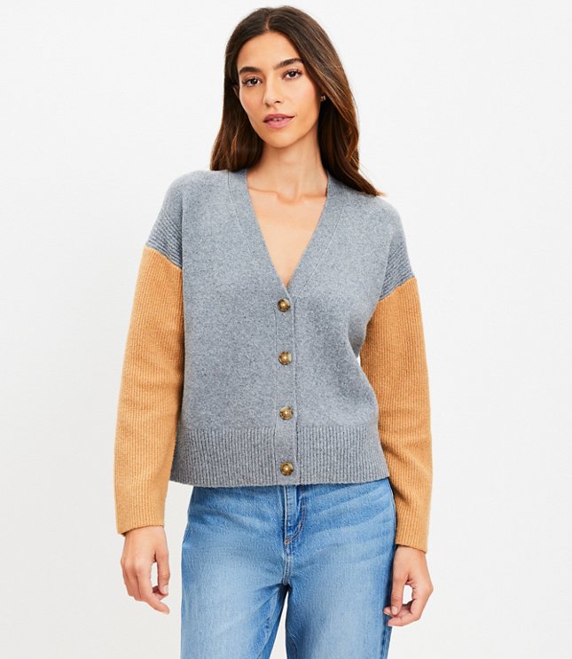 Tipped V-Neck Cardigan