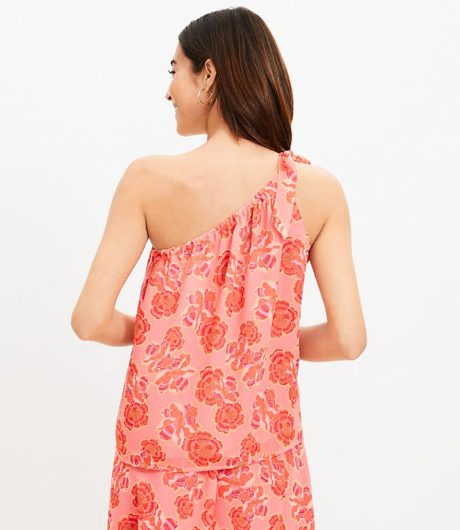 Petite Textured Floral Tie Strap Off The Shoulder Top