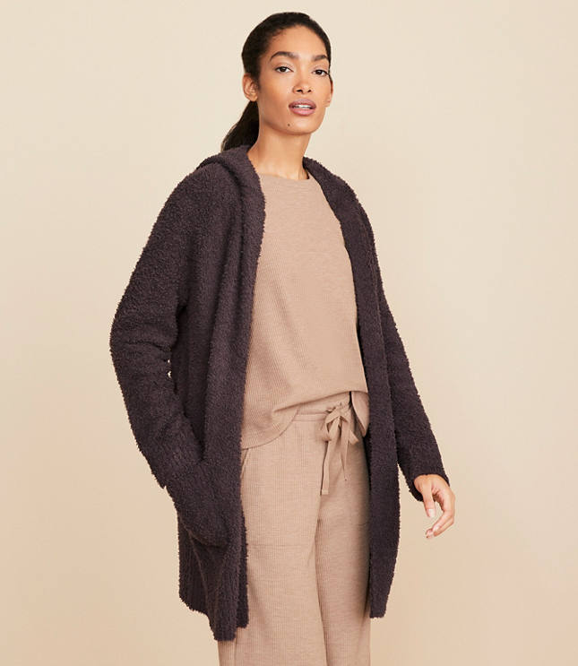 Lou Grey Cozy Up Hooded Pocket Open Cardigan