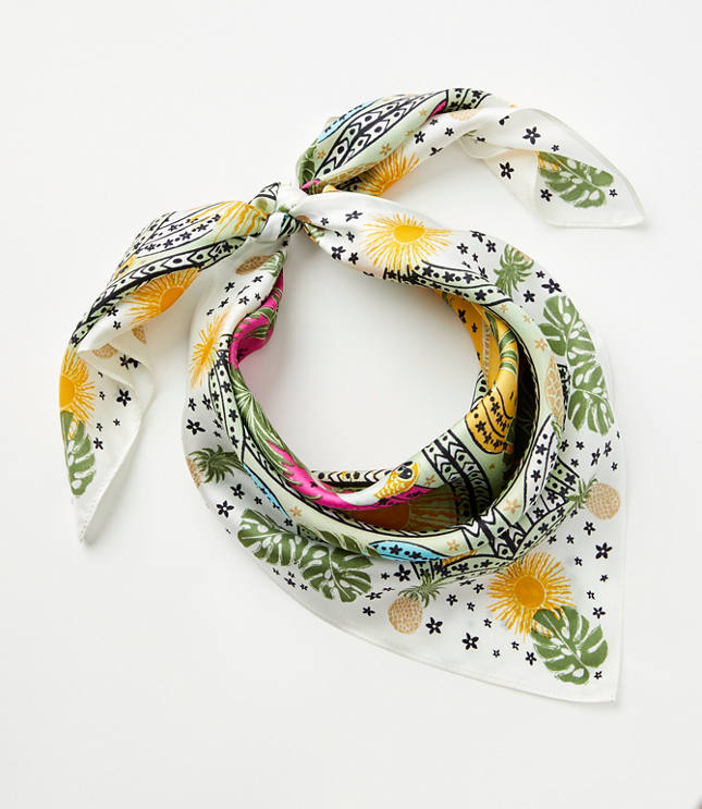 Palm Square Silk Scarf