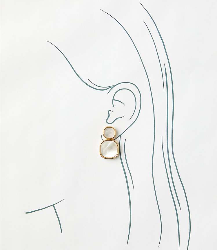 Rounded Square Drop Earrings image number null