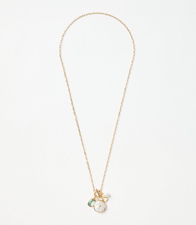 Pearlized Cluster Toggle Necklace