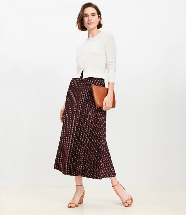 Petite Paisley Bias Maxi Skirt - White