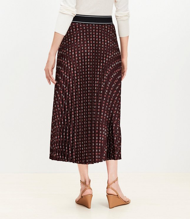 Petite Bow Pleated Midi Skirt