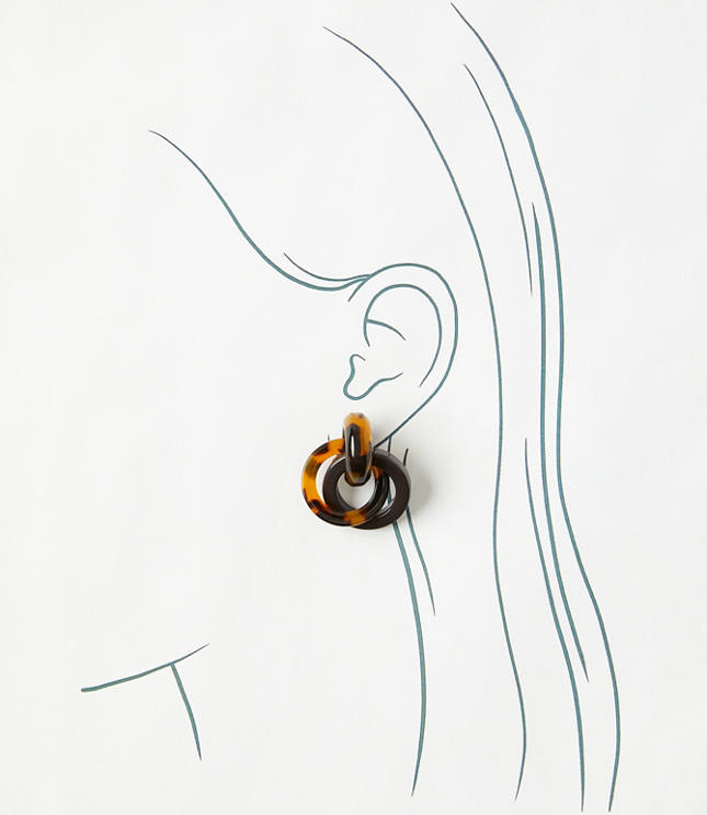 Tortoiseshell Print Link Earrings