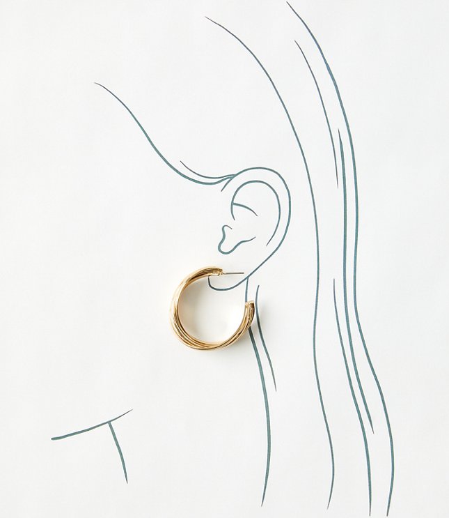 Metal Twist Hoop Earrings