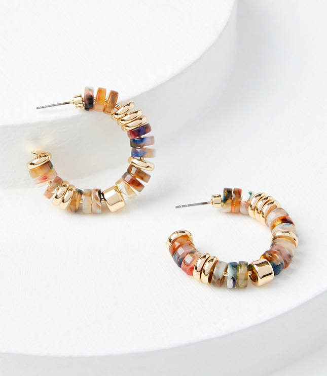 Tortoiseshell Print Hoop Earrings