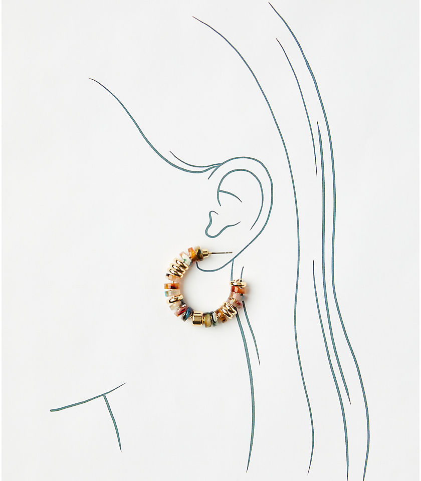 Tortoiseshell Print Hoop Earrings