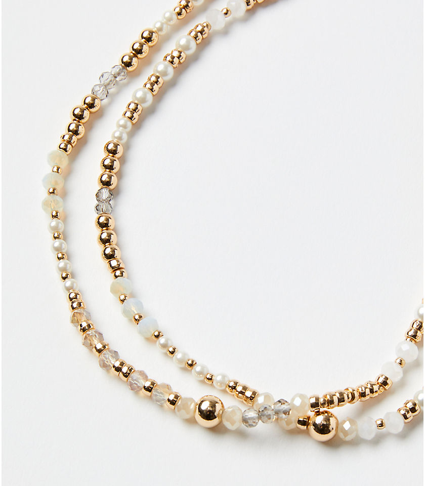 Pearlized Beaded Extra Long Necklace
