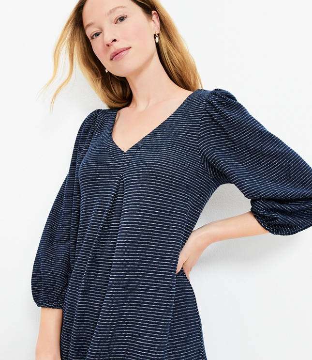 Tall Textured Pleated Mini Pocket Dress