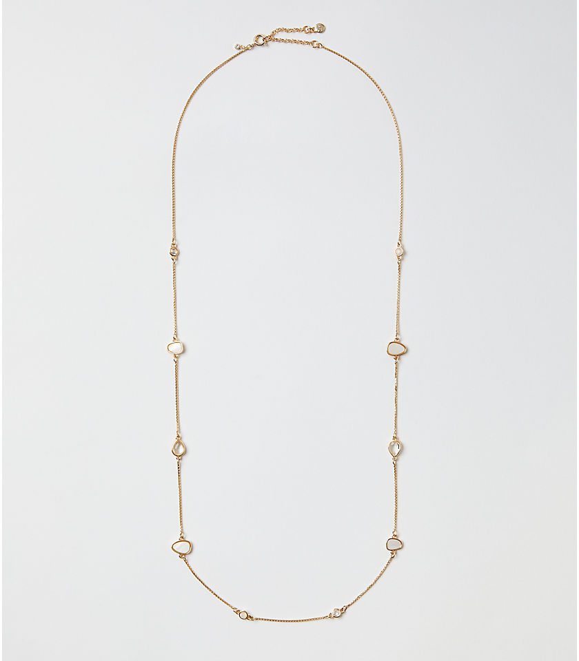 Pearlized Station Necklace