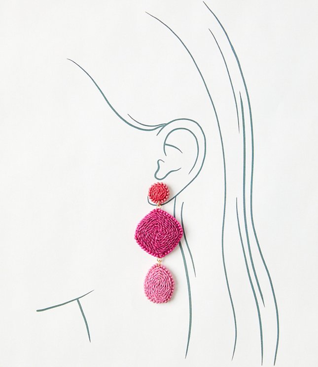 Ombre Fabric Wrapped Linear Statement Earrings