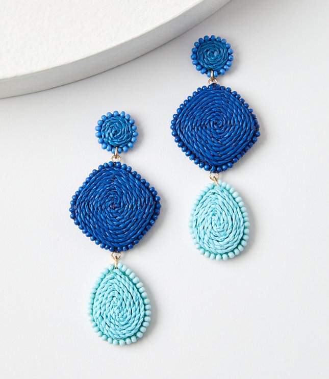 Ombre Fabric Wrapped Linear Statement Earrings