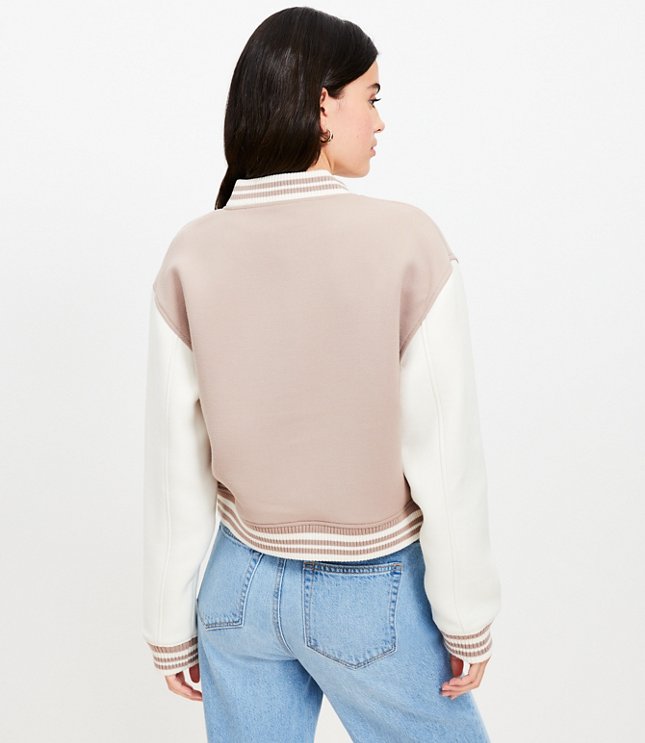 Petite Colorblock Twill Bomber Jacket