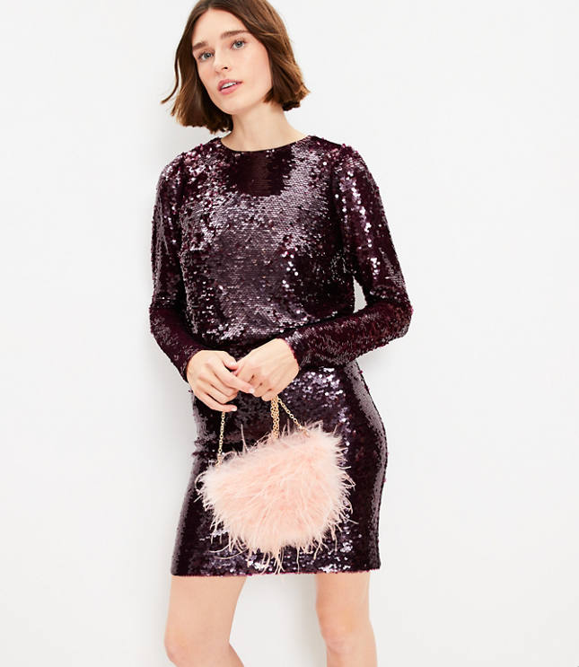 Sequin Long Sleeve Mini Dress