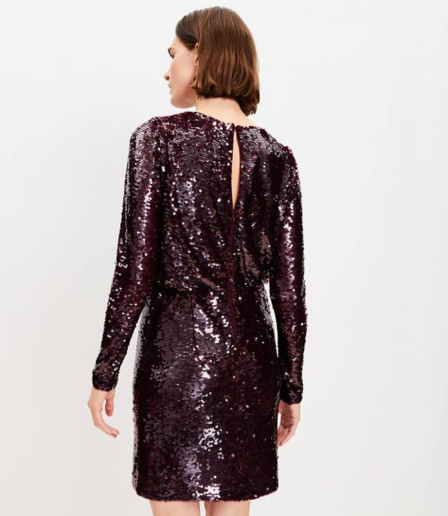 Sequin Long Sleeve Mini Dress