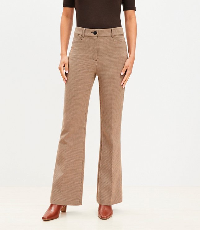 Sutton Flare Pants in Puppytooth Doubleface