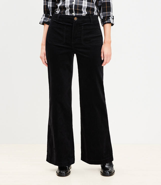 Petite Curvy Palmer Wide Leg Pants in Brushed Corduroy