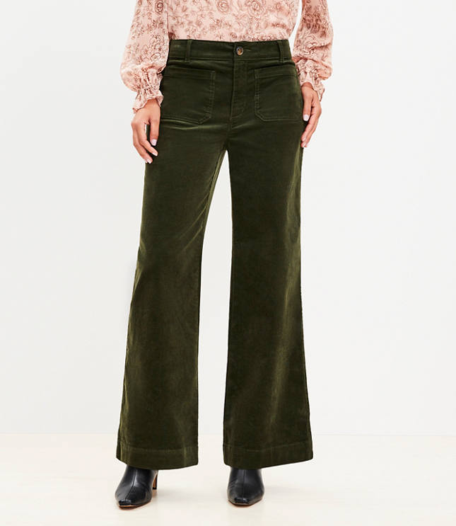 Petite Curvy Palmer Wide Leg Pants in Brushed Corduroy