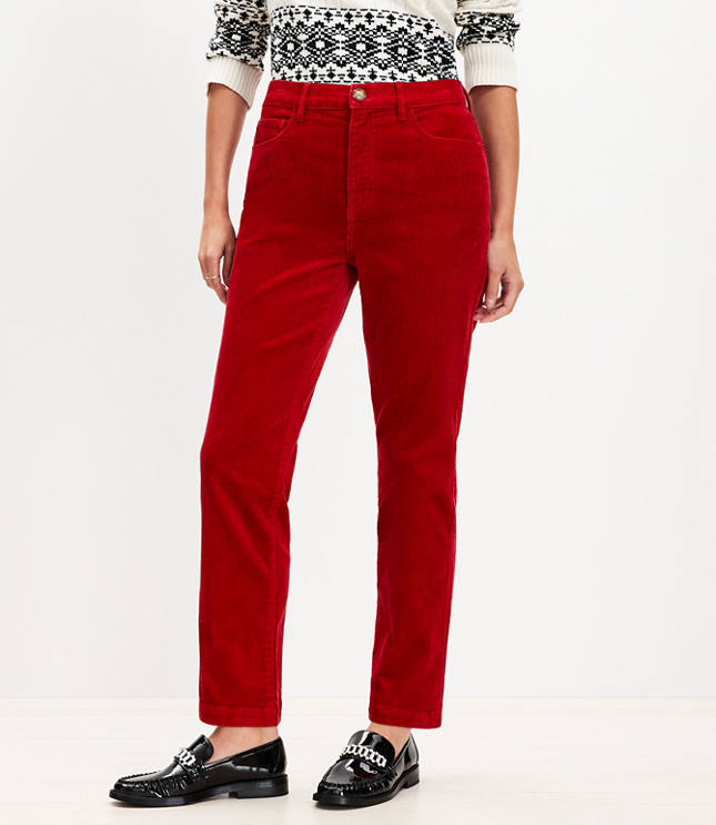 Curvy Straight Corduroy Pants