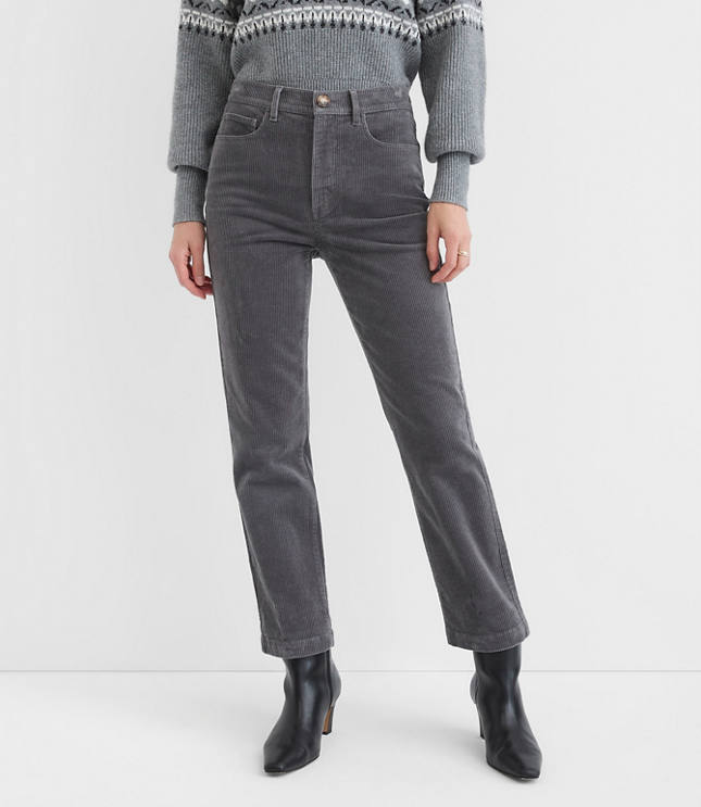 Curvy Straight Corduroy Pants
