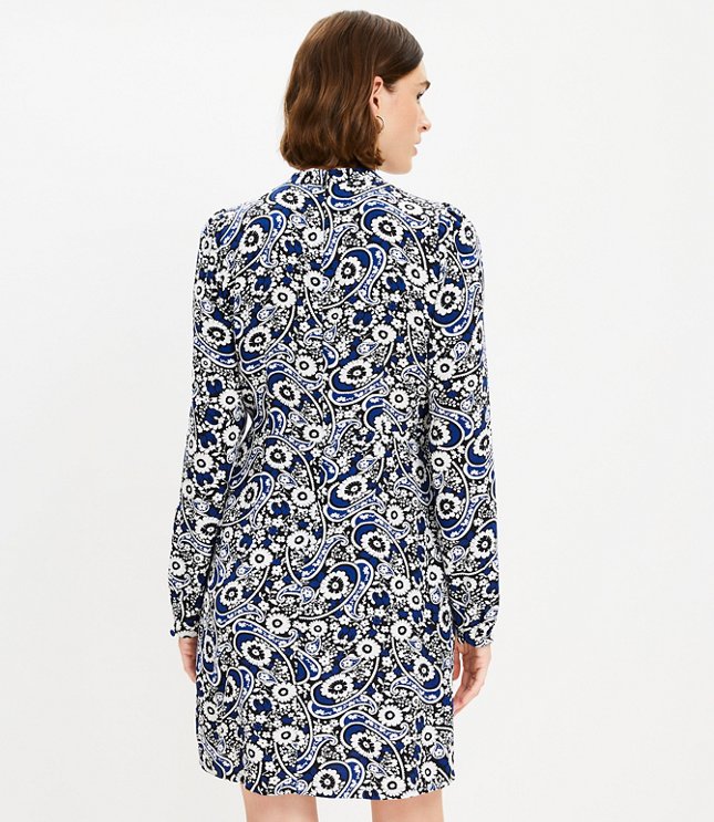 Petite Paisley Keyhole Shift Dress