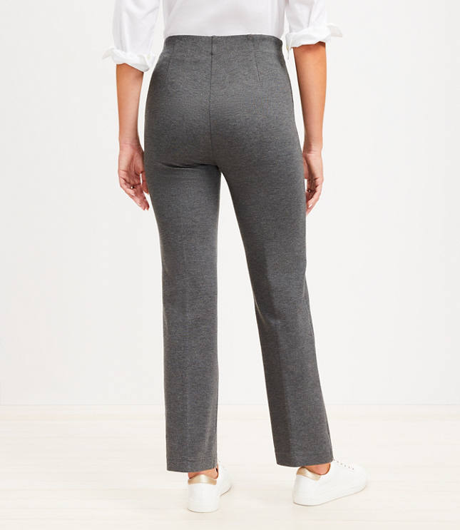 Petite Heathered Ponte Straight Pants